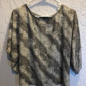 INC INTERNATIONAL CONCEPTS SNAKE PRINT BLOUSE
